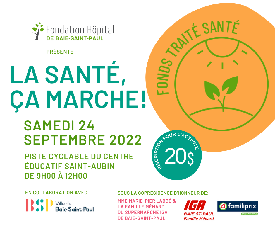 "Affiche, La santé, ça marche! Samedi 24 septembree 2022"